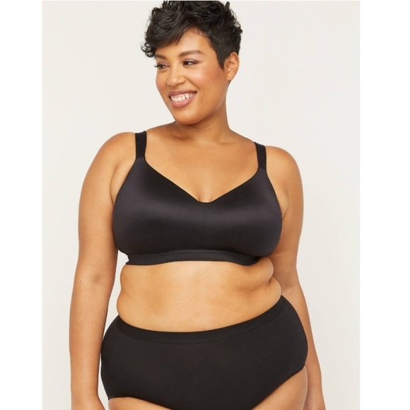 New Plus Size Full Coverage Smooth No Wire Bra Black - Picture 1 of 16